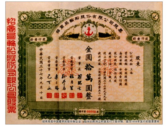 你知道中国历史上 第一支股票吗?