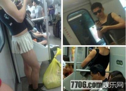 上海地铁现奇葩 短裙哥露翘臀_女性_腾讯网