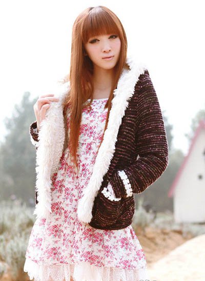 温暖毛毛外套 OL约会甜美UP