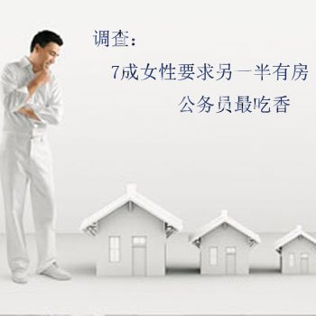 7成女性要求另一半有房 公务员最吃香