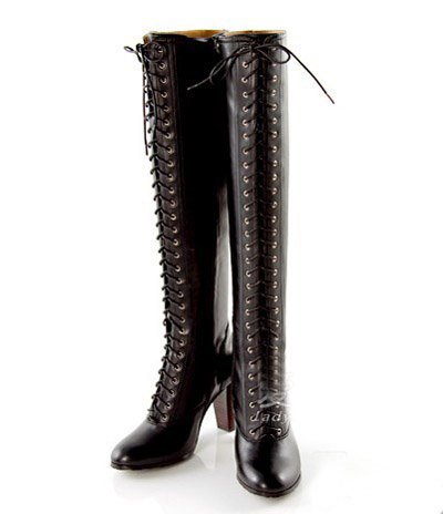Older women were thin were favorites with high boots