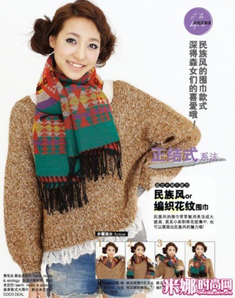 冬日保暖亚洲<em>女孩</em>必学<em>围巾</em>19种系法_女性_腾