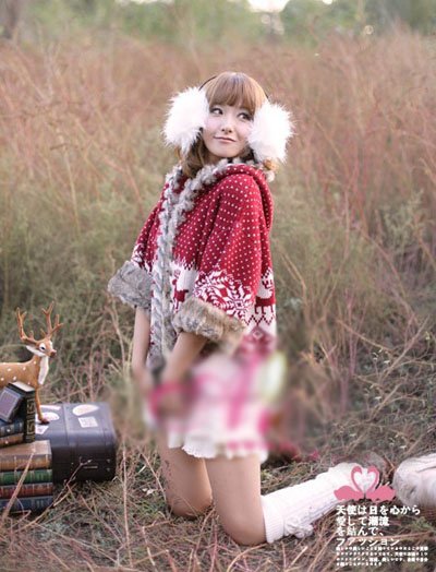 韩版甜美麋鹿雪花毛衣陪你过暖冬