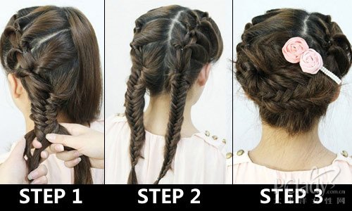 摆脱闷<em>长发</em> 速成华丽小盘头_女性_腾讯网