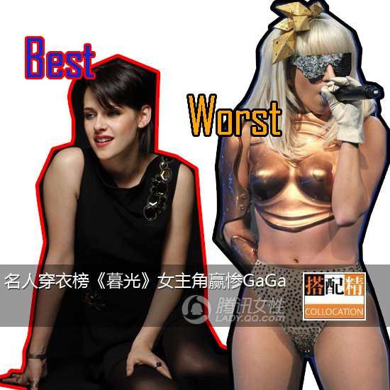 名人穿衣榜《暮光》女主角赢惨GaGa