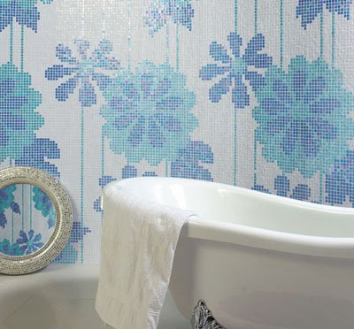 浴室马赛克摒弃传统形式铺贴色彩更出众