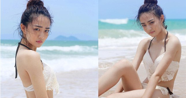 徐璐曝海边比基尼写真 气质清新尽展花季青春