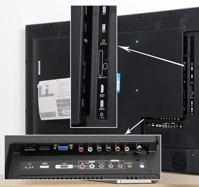康佳led50x9500uf智能电视的机身接口都设置在背部右侧.