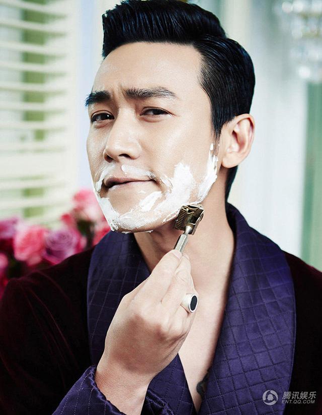 陆毅剃须写真四连拍 不老男神卖萌指数爆棚(图