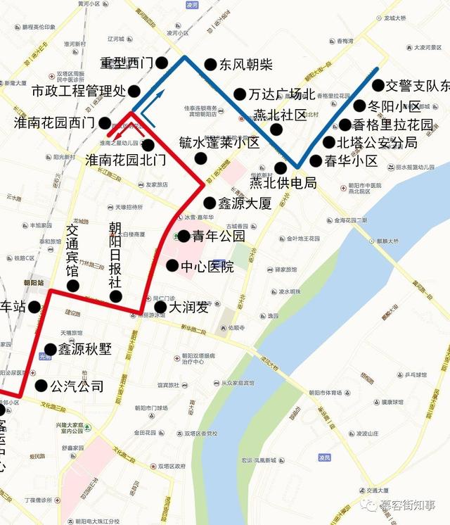 朝阳20路公交调整延伸营运线路