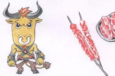 30岁小伙设计烧烤版王者荣耀英雄形象