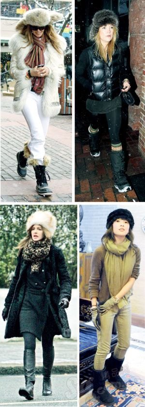 女星品位 优雅应对坏天气