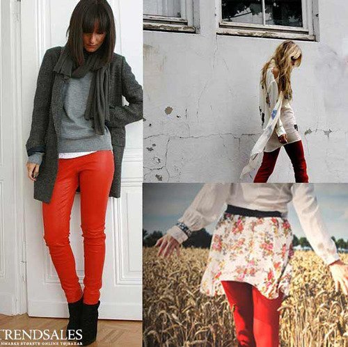 Red Leggings Cover Model Queen Teng