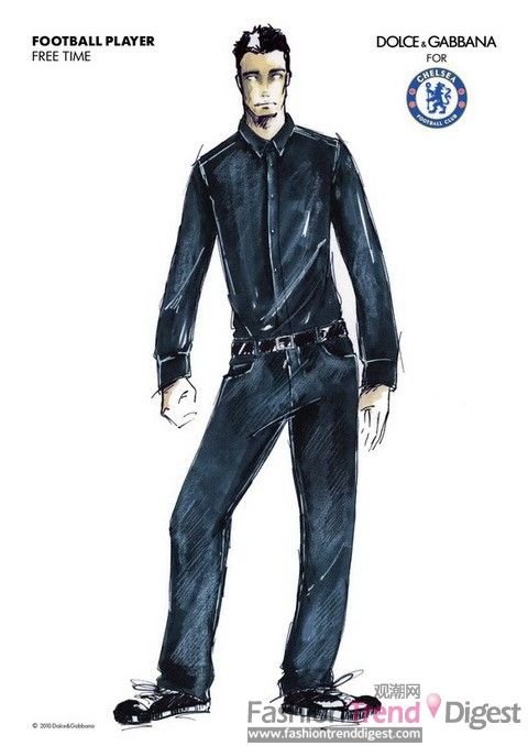 D & G in cooperation with the Chelsea players dress