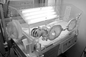 医生演示婴儿保温箱 最高37℃不易致烧烫伤