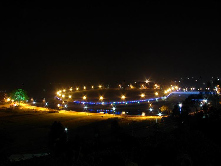 永安市小陶镇小陶营天心岛上的路灯观赏灯构