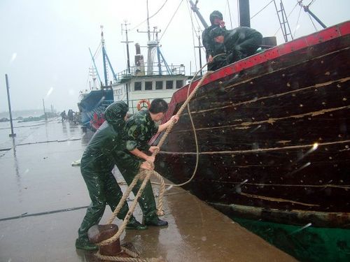 组图:热带风暴芭玛袭击海南 琼海市风雨交加_