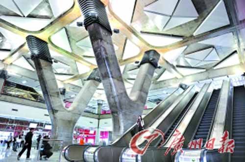 广州地铁五号线月底开通 车站陆续开放(图)