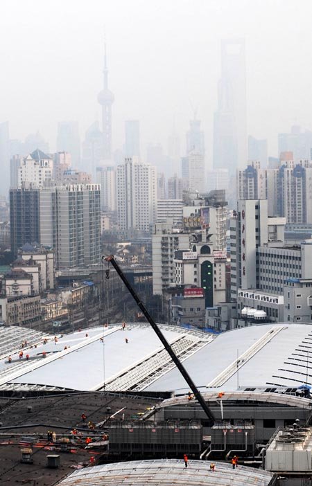 组图：铁路上海站改造进入尾声