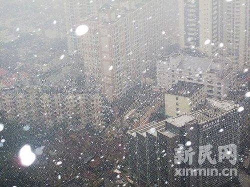 上海中午下雨夹雪 气温将逐步下降(组图)