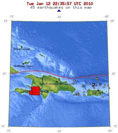 海地周边海域发生里氏7.3级地震