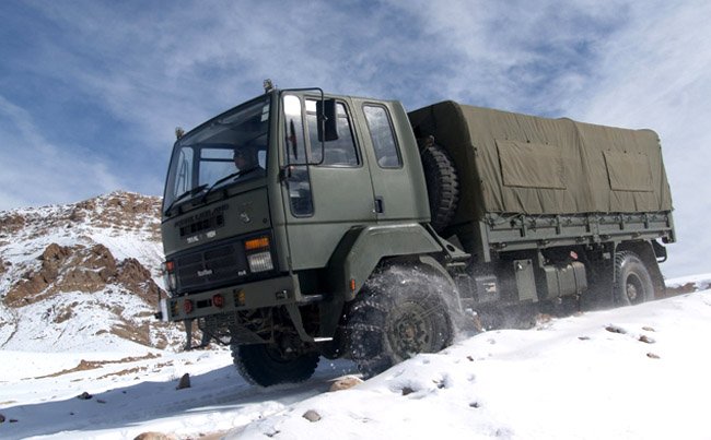 ashok leyland stallion战术卡车是目前印军主要的军用卡车装备.