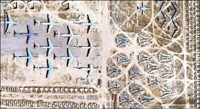 美军飞机墓地首次曝光 陈列4000多架军机(图)
