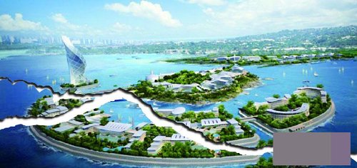 青岛:航拍夏日小麦岛 和风习习绿草成荫(组图)