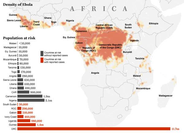 英研究：埃博拉或波及7000万人 蔓延至另外15国