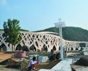 山西蒲县耗资1亿元建“山寨鸟巢”(组图)