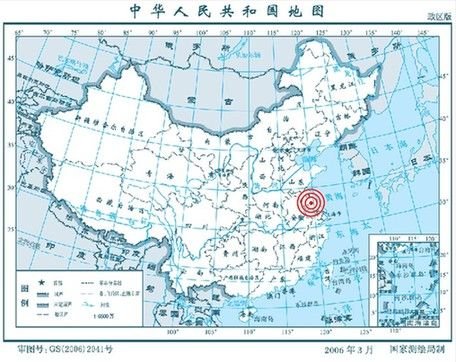 地震方位图。图片据中国地震台网
