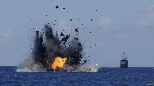 印尼将摧毁71艘外国渔船 含部分中国渔船