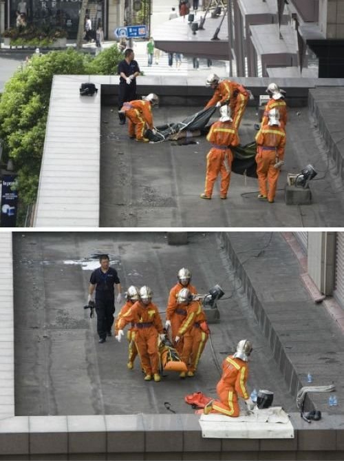 上海一名男子跳楼坠亡 疑为签证被拒轻生(图)