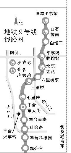 北京最长地铁站9号线丰台东大街站开建(图)