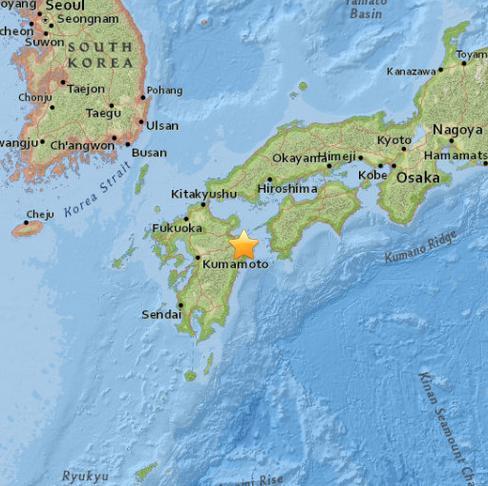 日本海域发生5.4级地震 震源深度55.3公里