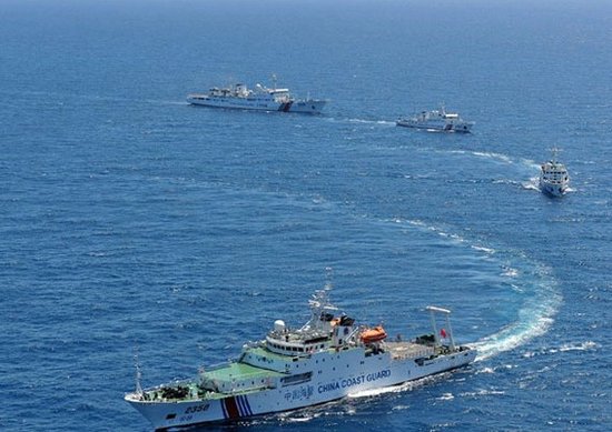 中国4艘海警船编队今日在我钓鱼岛领海巡航