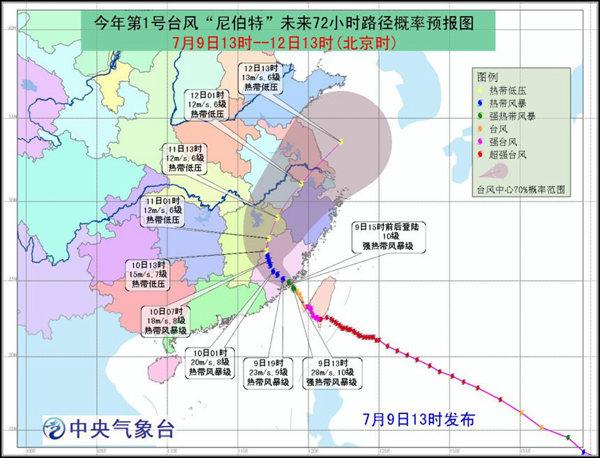 台风“尼伯特”9日13时登陆福建 6省市有强风雨