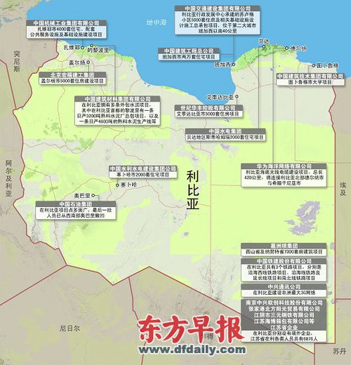 利比亚执政当局表示准备赔偿中国公司战乱损失