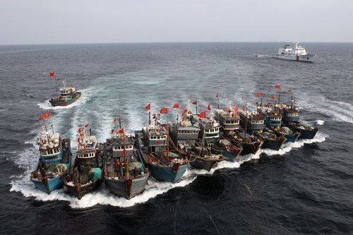 韩海警在黄海出动30艘舰艇 抓扣21艘中国渔船