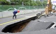 長沙道路出現大坑