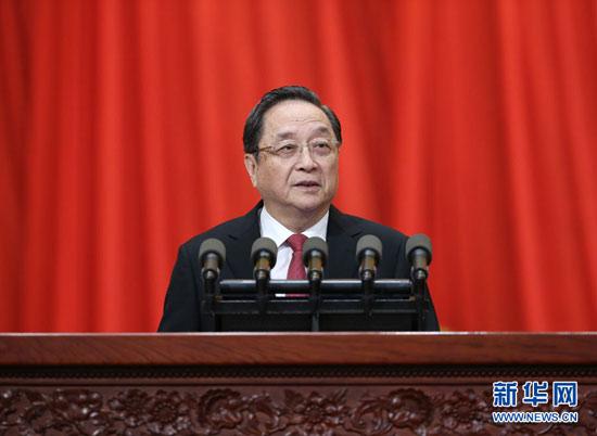 3月3日,中国人民政治协商会议第十二届全国委员会第四次会议在北京人民大会堂开幕。这是俞正声代表政协第十二届全国委员会常务委员会作工作报告。 新华社记者 庞兴雷 摄