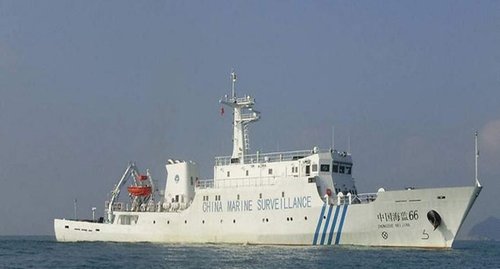 中国海监66和46号船再次在钓鱼岛12海里内巡航