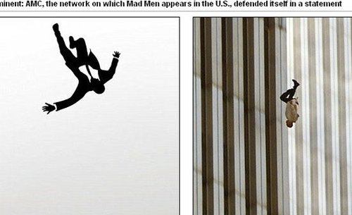 纽约巨幅广告主角高空坠落似911场景被批(图)