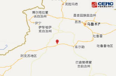 新疆轮台县发生5.3级地震 震源深度5千米