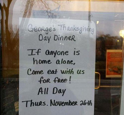 感恩节将至美国小餐馆推免费餐为流浪者送暖