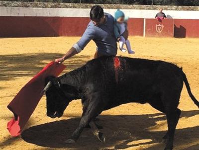 西班牙斗牛士抱婴儿斗牛遭“炮轰”(图)