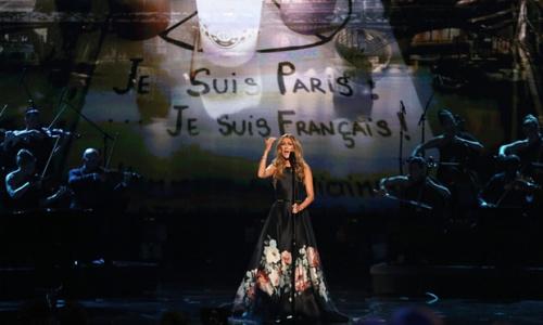 全美音乐奖悼巴黎恐袭遇难者 席琳&middot;迪翁歌声致哀