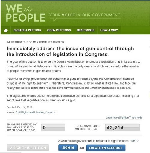 联名呼吁政府控枪的签名已经超过4万个