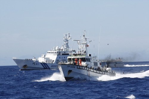 台海巡署舰艇抵达钓鱼岛海域演练 未见日方船只