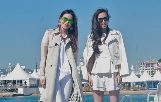 舒淇angelababy戛纳海边拼颜值 两大女神秀身